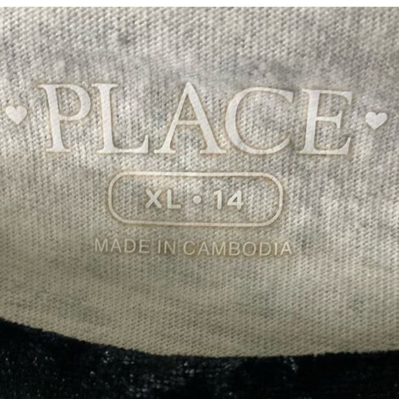 Place T-Shirt Womens Size XL 14 Bee Stars Heart Wings Patch Raglan Velvet Sleeve - Picture 5 of 7